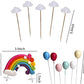 Diyasy Rainbow Cake Topper Kit Cloud Balloon Birthday Wedding Cake Flags For Birthday Wedding & Baby Shower Party Baking Decorat