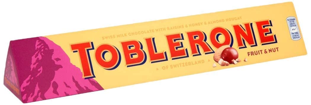 Toblerone Fruit And Nut, 3.52 Ounce Bars (Pack Of 20)