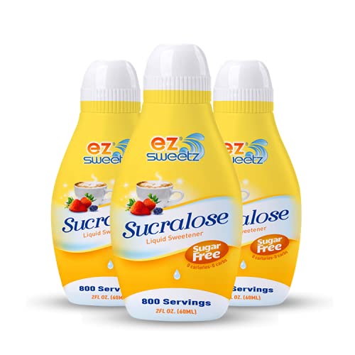 ez-sweetz Liquid Sweetener 800 Servings, 2 Fl Oz (Pack of 3), New Packaging