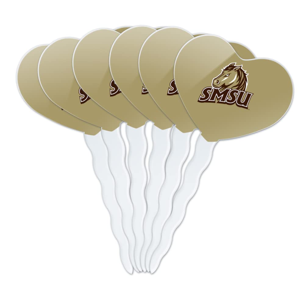 GRAPHICS & MORE Cupcake Picks Set of 6 - Acrylic Heart Toppers - Southwest Minnesota State University