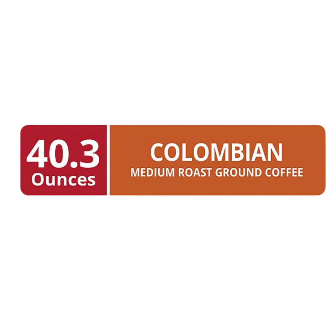Colombian Folger Coffee, Medium Roast, 40.3 Oz, 2 Pack Plus Cleaning Coffee Set Of One Spoon And One Brush