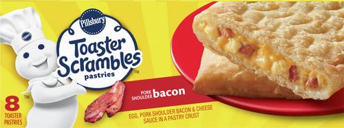 Pillsbury Bacon Toaster Scrambles, Frozen Breakfast Pastries, Value Size, 8 Ct, 14.4 oz