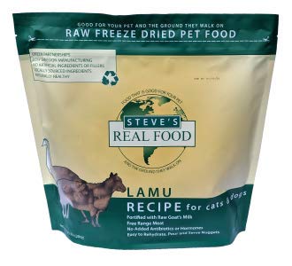 Steves Real Food Freeze-Dried Raw Nuggets for Dogs, Lamb & Emu, 1.25 lb