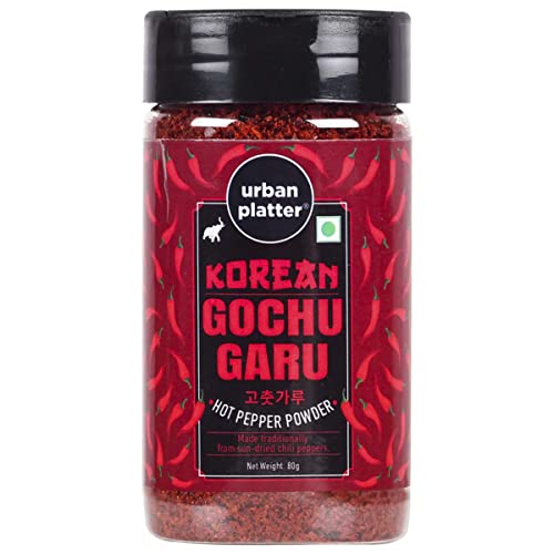 Urban Platter Korean Gochugaru Hot Pepper Powder, 80g [Coarse ground Korean Dried Chilli Peppers | Smoky & Spicy| Use for Kimchi