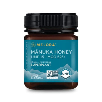 Melora Raw Manuka Honey From New Zealand | Umf 15+ | Mgo 525+ | 8.8 Oz Jar | Safe For Skin Care | Edible & Healthy Sugar Alterna