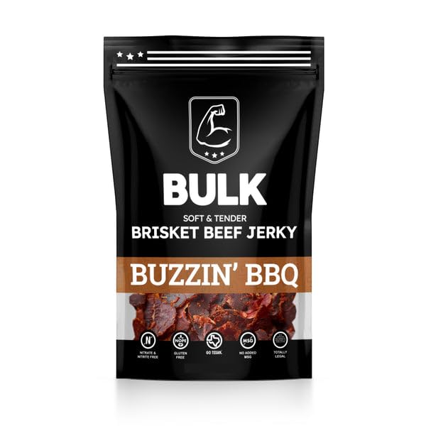 B.U.L.K Bulk Brisket Beef Jerky - Soft & Tender, All Natural, 2.25 Oz, Reddish-Brown
