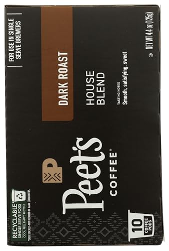 Peets Coffee K Cup Pods, Dark Roast, 10 Count, Compatible with Keurig malt-inspired