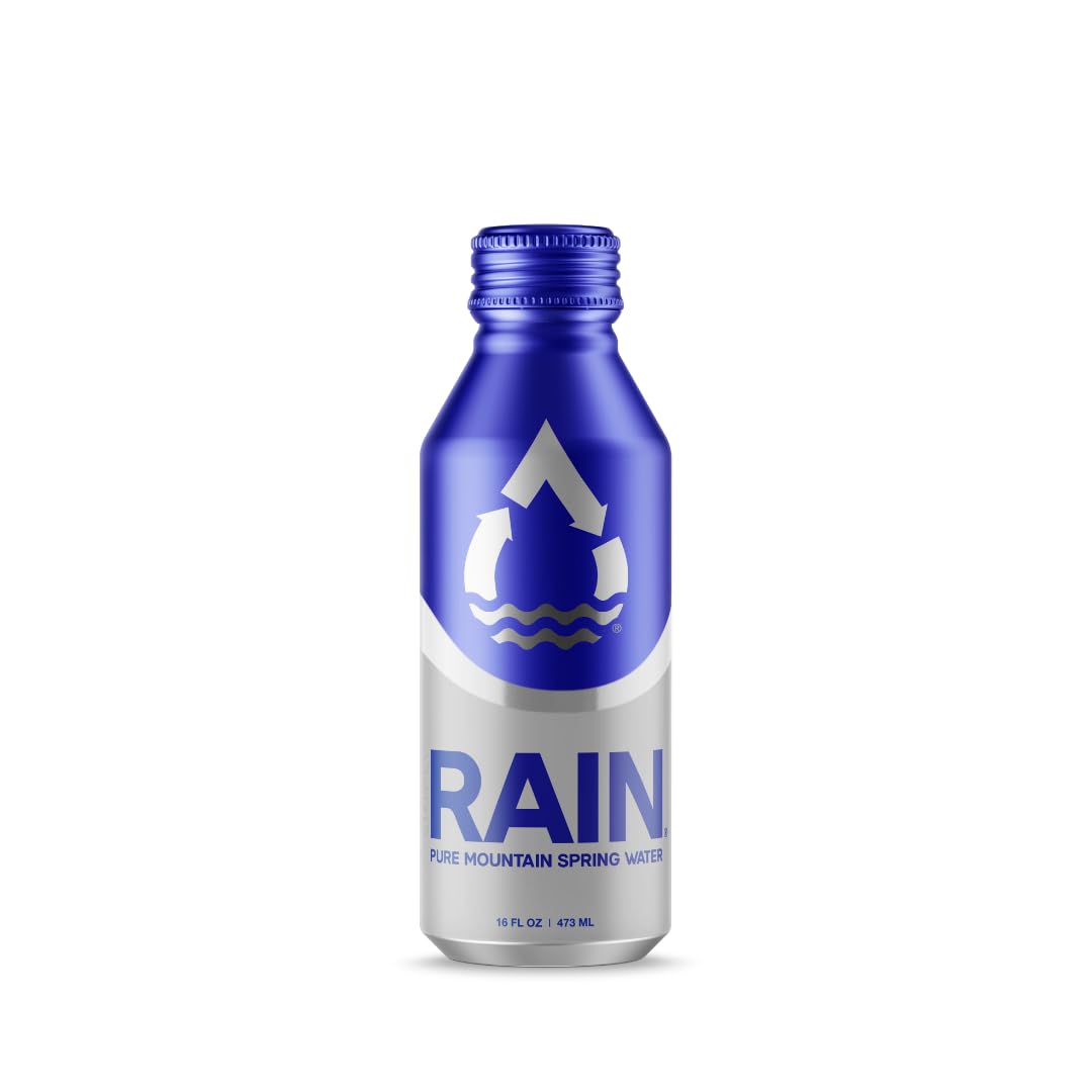 Rain, Spring Water, 16 Oz, 24 Pack, Bottled At The Source, Plastic-Free Recyclable Eco Friendly Aluminum