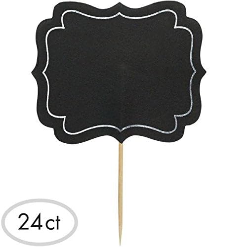 Amscan Chalkboard Picks | Black, 3.5'', 24 Ct.