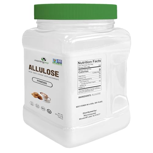 Morning Pep Allulose Sweetener 2 lb - Zero Calorie Sugar Alternative, 100% Pure, No Erythritol, Non-GMO Project Verified, Keto C