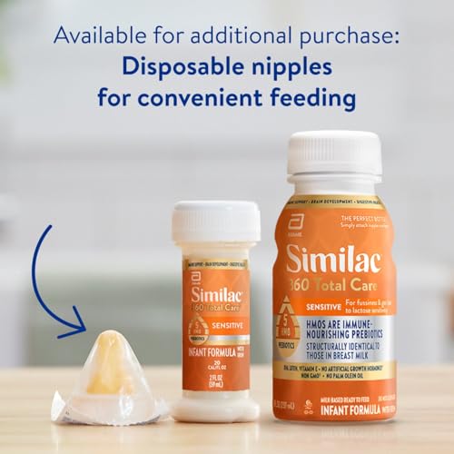 Similac 360 Total Care Sensitive Infant Formula, 2 Fl Oz (Pack of 12), For Fussiness & Gas, Ready to Feed, Lactose Sensitivity