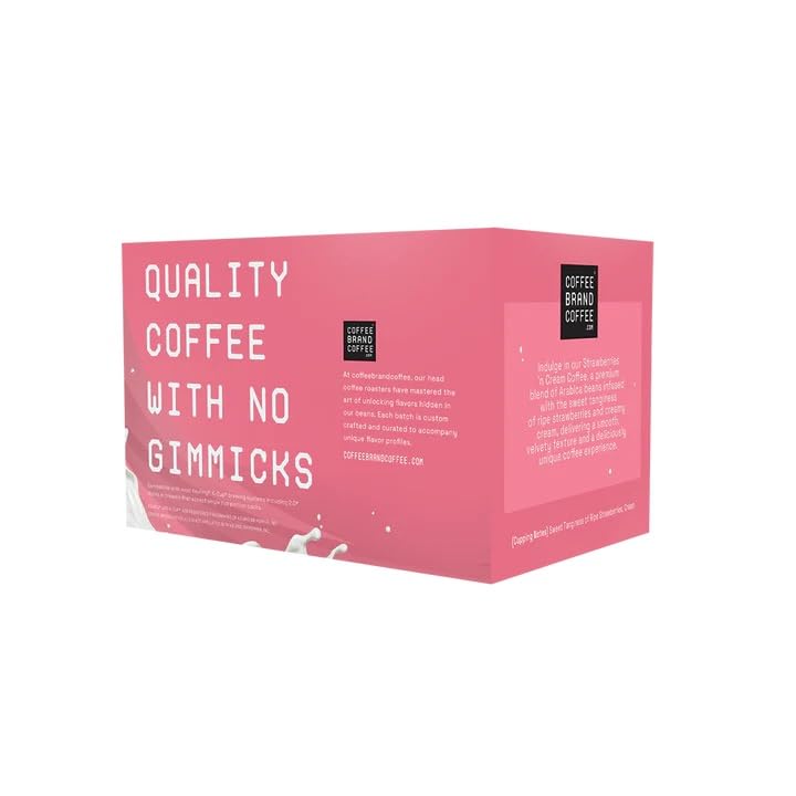 Premium Blend Coffee Brand Kcups With Strawberry Cream Flavored Coffee | Sweet, Smooth, And Velvety Texture For A Deliciously Un