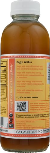 SYNERGY The Real Kombucha - Peach Paradise - 16 fl oz Bottle - Raw Probiotic Drink for Gut Health and Immune Support