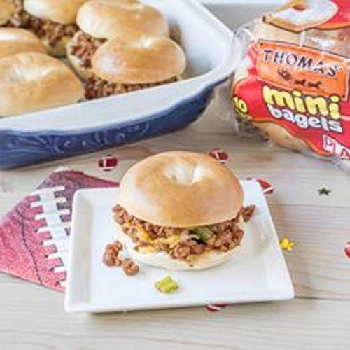 Thomas Plain Mini Bagels, 10 Pre-Sliced Mini Bagels with No High Fructose Corn Syrup, 15 Oz Bag
