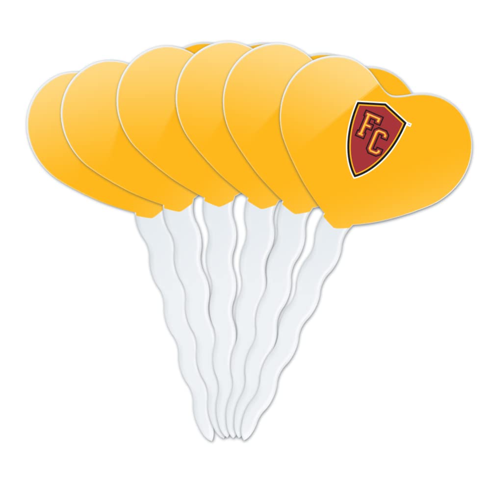 GRAPHICS & MORE Cupcake Picks Set of 6, Acrylic, Flagler College Secondary Logo Heart Design