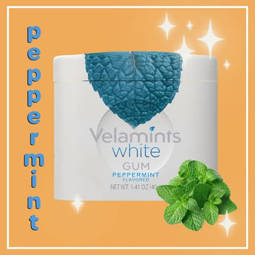 Velamints White Peppermint Gum - Sugar Free Chewing Gum, Long Lasting Freshener, 40g (Pack of 8 Tins)