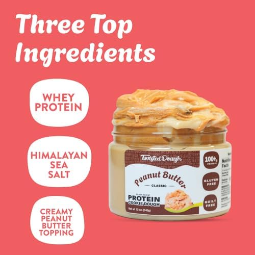 Twisted Dough - Peanut Butter Classic | Healthy Edible Dessert | 100 Grams Of Whey Protein | Protein Packed Cookie Dough | Glute