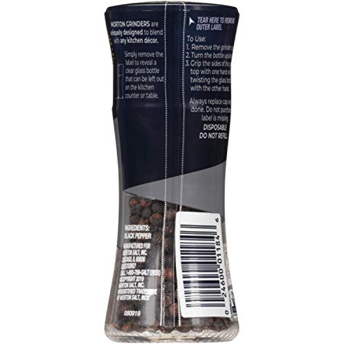 Morton Black Peppercorn Grinder, 1.24 Ounce, Pack of 6, Model F111840000B