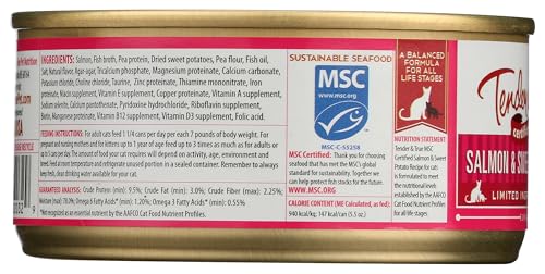 Tender & True Salmon & Sweet Potato Recipe Canned Cat Food, 5.5 Oz, Case Of 24