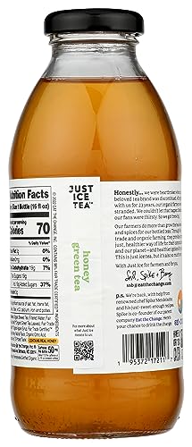 Eat The Change Just Ice Tea Organic Honey Green Tea, Kosher, 16 Fluid Ounces (Pack Of 12)