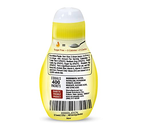 EZ-Sweetz (2 Pack 1.05oz - Liquid Sweetener 400 Servings/Bottle)