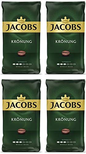 Jacobs Kronung Whole Bean Coffee 500 Gram / 17.6 Ounce (Pack Of 4)