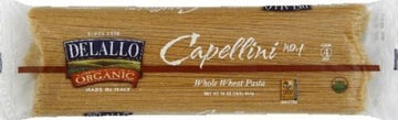 Delallo 100% Organic #1 Whole Wheat Capellini 1 Lb (Pack Of 16) ( Value Bulk Multi-Pack)