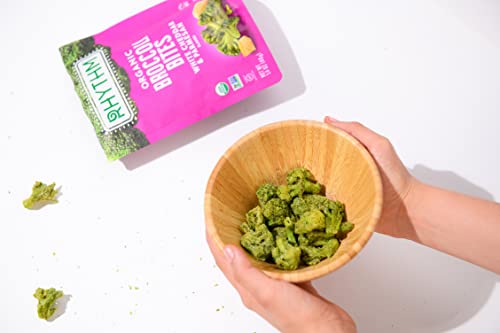 Rhythm Superfoods Crunchy Broccoli Bites, White Cheddar & Parmesan, Organic & Non-Gmo, 1.4 Oz, Vegan/Gluten-Free Vegetable Super