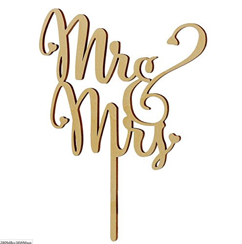 Mr And Mrs Cake Toppers, Kootips Wooden Wedding Cake Topper Party Cake Decoration (Mr And Mrs Cake Topper A)