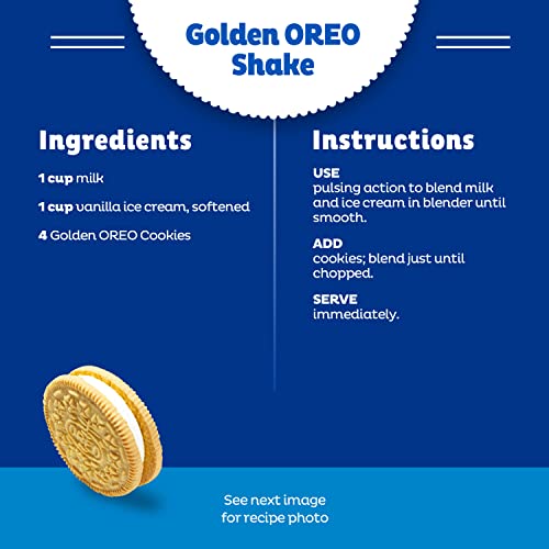 OREO Double Stuf Golden Sandwich Cookies, King Size, 12 Snack Packs (8 Cookies Per Pack)