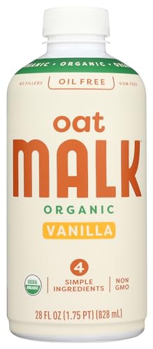 MALK Organic Vanilla Oat Milk 28 fl oz - Non GMO  Gluten Free  Dairy Free  Plant Based  Vegan