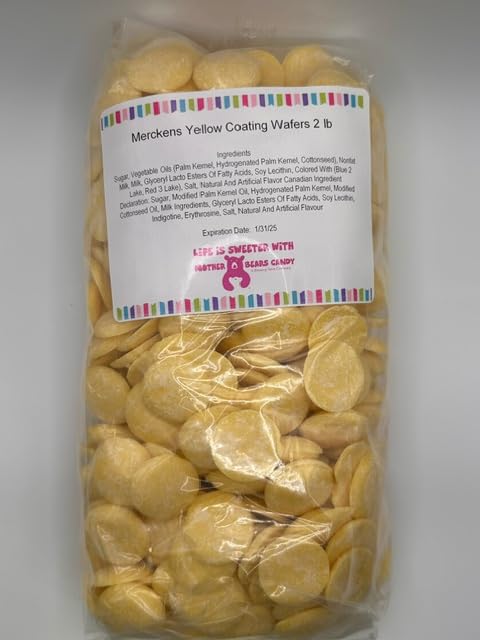 Mother Bears Candy Merckens Yellow Chocolate Melts 1 lb - Yellow Color, 2 Pound Pack