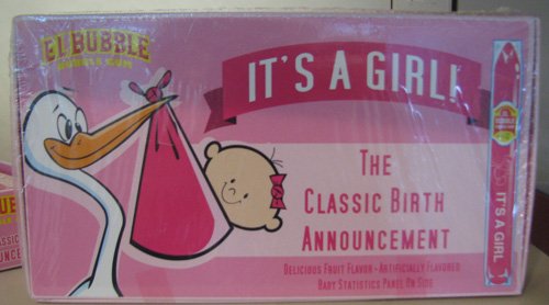 Dubble Bubble ItS A Girl! Pink Bubble Gum Gender Reveal Herbal Sticks (Pack Of 36)
