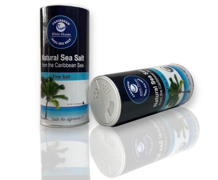 100% Gourmet Fine Sea Salt - Unrefined, 10 Oz Shaker, Bright White, Kosher, Micro-Plastic Free