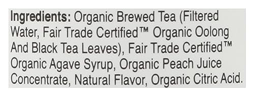 Eat The Change Just Ice Tea Organic Peach Oolong Tea, Kosher, 16 Fluid Ounces (Pack Of 12)