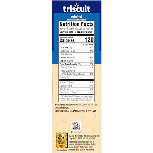 Triscuit Original Whole Grain Wheat Crackers, Vegan Crackers, Healthy Snacks, Bulk Lunch Snacks, 12 - 8.5 oz Boxes