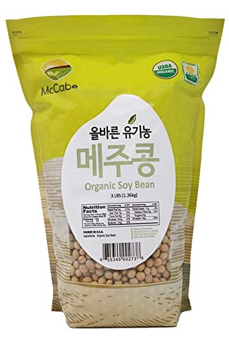Mccabe Organic Soybeans - Whole Soy Beans Dry Organic | Gmo-Free Organic Soy Bean | Usda And Ccof Organic Certified | Product Of Usa | 3 Lbs (48 Oz)