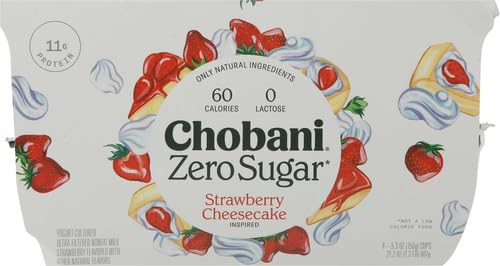 Chobani Zero Sugar* Strawberry Cheesecake 5.3oz 4PK