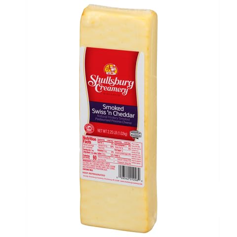 Shullsburg Creamery Smoky Swiss and Cheddar Cheese, 36 oz Loaf, 2.25 lb