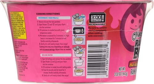 Maruchan Bowl Hot & Spicy With Shrimp Flavor Ramen Noodles With Vegetables 3.32 Oz (Pack Of 12)