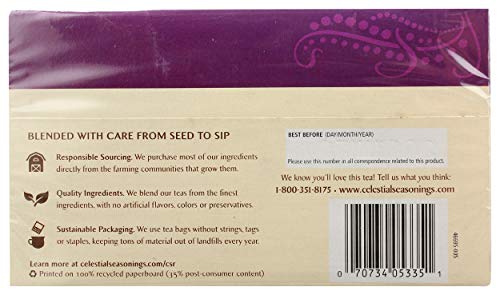 Celestial Seasonings Wild Berry Zinger Tea Bags - 20 Count - Model BHC-016 - White