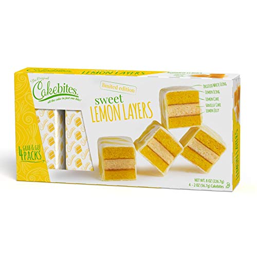 The Original Cakebites By Cookies United, Grab-And-Go Bite-Sized Snack, Sweet Lemon Layers, 4 Pack Of 3 Cookies