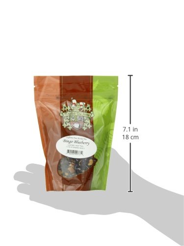 English Tea Store  card-style Blueberry Herbal Tea - Loose Leaf Fruit Tea Blend - Caffeine Free - 4oz - Bold Blueberry Flavor