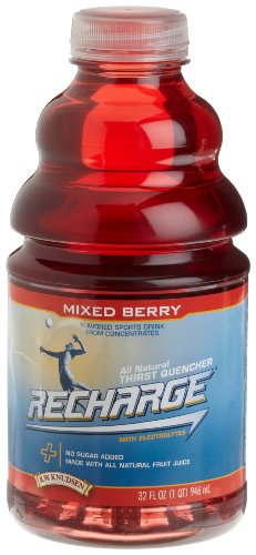 R.W. Knudsen Recharge Sports Drink Mixed Berry 32-Ounce Bottles (Pack of 12)