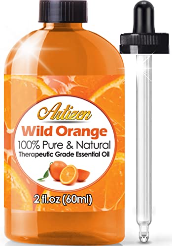 Artizen Wild Orange Essential Oil (100% Pure & Natural - Undiluted) Therapeutic Grade - Huge 2Oz Bottle - Perfect For Aromathera