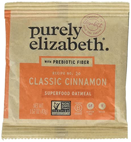Purely Elizabeth, Superfood Vegan Oatmeal, Classic Cinnamon, 9.12 Oz, 6 Packets