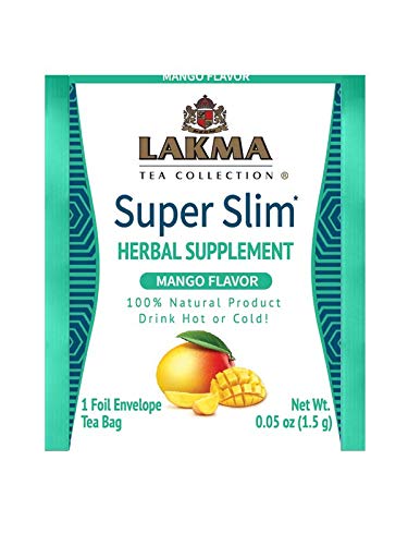 HYLEYS Tea Super Slim Tea with Mango Flavor - 25 Tea Bags, GMO Free, Gluten Free, Dairy Free, Sugar Free, 100% Natural, Decaf