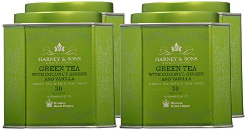 Harney & Sons Green Tea With Coconut, Ginger And Vanilla, 30 Sachets (75 G), 6.7 Ounce