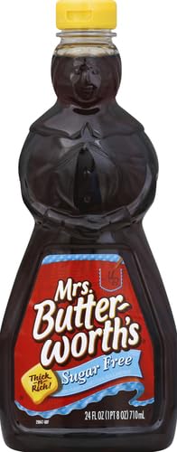 Mrs. Butterworth's Sugar Free Pancake Syrup, 24 Fl Oz - Thick Maple Flavor for Pancakes, Waffles & Breakfast