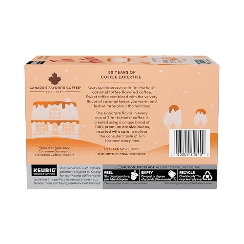 Tim Hortons KCUPs Caramel Toffee Flavored 100% Arabica Coffee, 12 Count (Pack of 1), Model 3202010